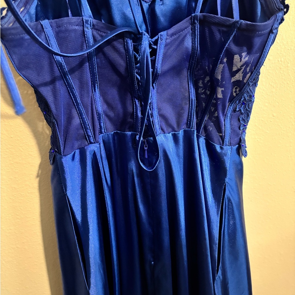 Blondie Nites Royal Blue Lace PROM Dress Size 1 - Picture 5 of 8